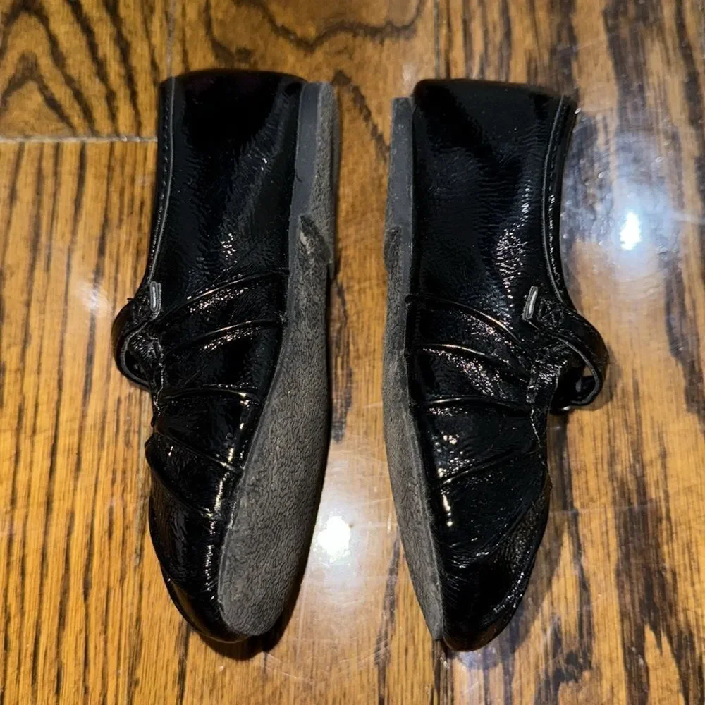 Zara Black Dress Shoes with Strap and Glossy Finish